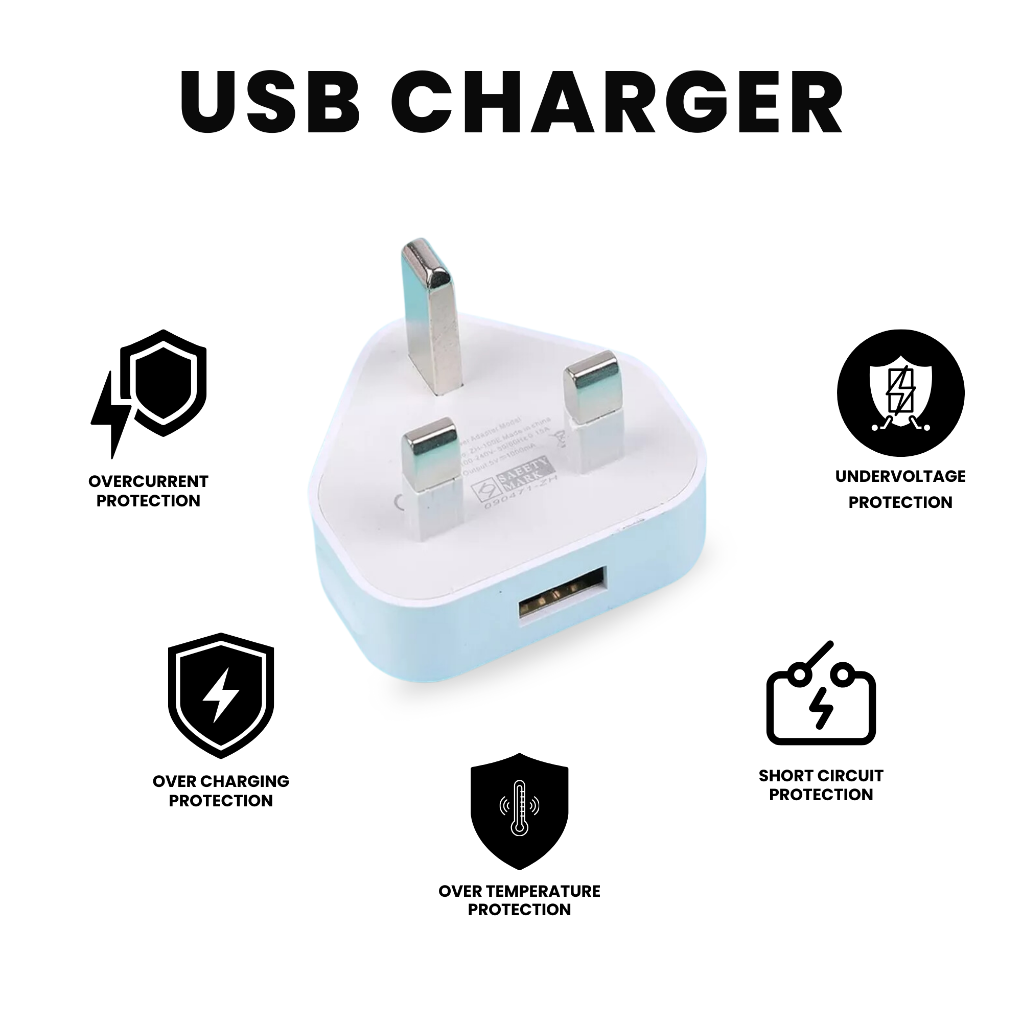 Pack of 3 USB Plug Chargers & 3 USB To Lightning Cables